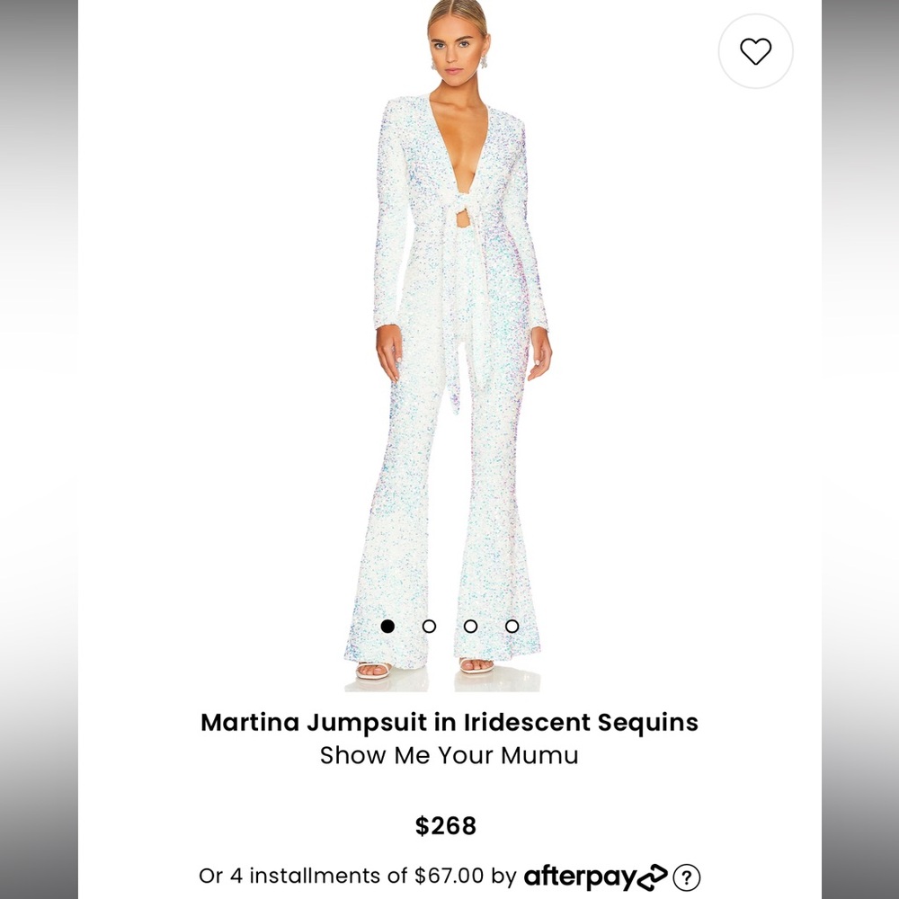 Show me your mumu white sequin romper Martina Wrap Jumpsuit